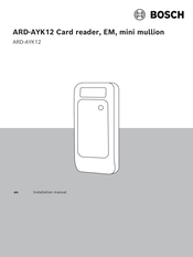 Bosch ARD-AYK12 Installation Manual