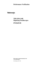 Tektronix TDS 640 Manual