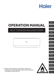 Haier AS25PCHHRA-NR Operation Manual