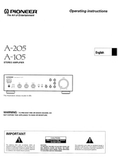 Pioneer A-205 Operating Instructions Manual