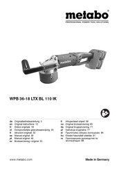 Metabo WPB 36-18 LTX BL 230 Original Instructions Manual