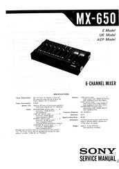 Sony MX-650 Service Manual