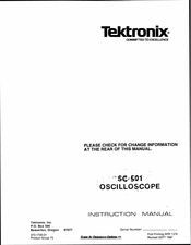 Tektronix SC 501 Instruction Manual