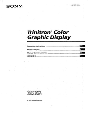 Sony Trinitron GDM-400PS Operating Instructions Manual