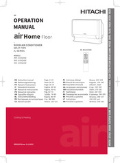 Hitachi airHome Floor RAF-XJ35QHAE Operation Manual