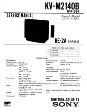 Sony TRINITRON KV-M2140B Service Manual