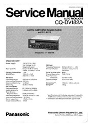 Panasonic CQ-DV182A Service Manual