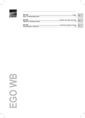 EBARA EGO WB Installation And Operating Instructions Manual