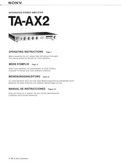 Sony TA-AX2 Operating Instructions Manual