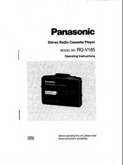 Panasonic RQ-V185 Operating Instructions Manual