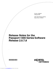 Nortel Passport 1150 Release Note