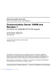 Nortel Communication Server 1000M Upgrade Manual