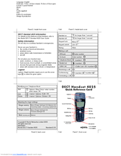 Nortel 4025 Quick Reference Card