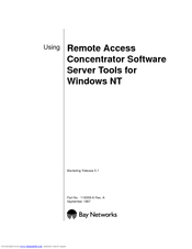 Bay Networks Remote Access Concentrator Server Tools User Manual
