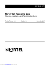 Nortel Call Recording User Manual