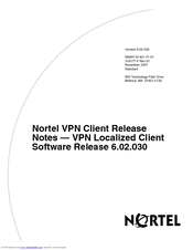 Nortel VPN Client 6.02.030 Release Note
