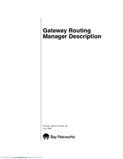 Bay Networks Gateway Routing Manager Software Manual