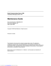 Nortel HMS400 Maintenance Manual