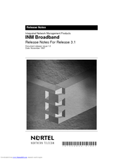 Nortel INM Broadband 3.1 Release Note