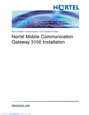 Nortel MCG3100 Installation Manual