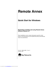 Bay Networks Remote Annex Quick Start Manual