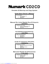 Numark CD2CD Quick Start Owner's Manual