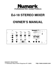 Numark DJ-18 Owner's Manual
