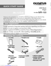 Olympus m:robe MR-100 Quick Start Manual