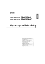 Epson Stylus Pro 11880C Unpacking And Setup Manual