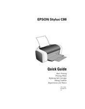 Epson C11C574001 - Stylus C86 Color Inkjet Printer Quick Manual