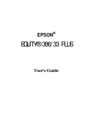 Epson Equity 386/33 PLUS User Manual
