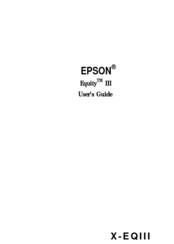 Epson Equity  III User Manual