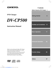 Onkyo DV-CP500 Instruction Manual