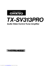 Onkyo TX-SV313PRO Instruction Manual