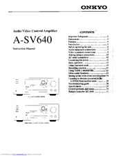 Onkyo AS-V640 Instruction Manual