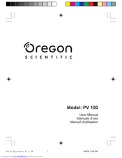 Oregon Scientific PV100B User Manual