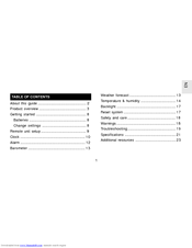 Oregon Scientific Monza FAW-101 User Manual