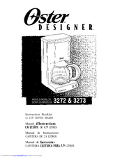Oster Designer 3273 Instruction Booklet