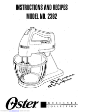 Oster 2382 Instructions And Recipes Manual
