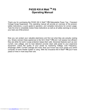 P3 International Kill A Watt PS P4320 Operating Manual