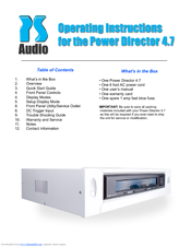 PS Audio Power Director 4.7 Operation Manual