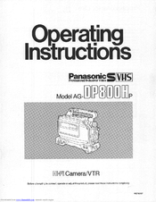 Panasonic AGDP800 - CAMERA/RECORDER3CCD Operating Instructions Manual