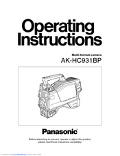 Panasonic AKHC931BP - MULTI-FORMAT CAMERA User Manual