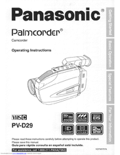 Panasonic Palmcorder PV-D29 User Manual