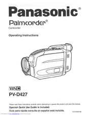 Panasonic Palmcorder PV-D427 User Manual