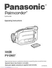 Panasonic PVD607D - VHS-C CAMCORDER User Manual