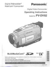 Panasonic Palmcorder PV-DV92 User Manual