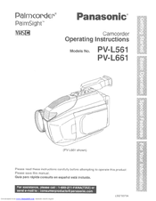 Panasonic Palmcorder PV-L561 User Manual