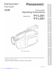 Panasonic PVL681 - VHS-C MOVIE CAMERA User Manual