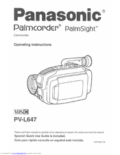 Panasonic Palmcorder PV-L647 User Manual